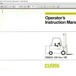 Clark Forklift 915, Y1015 English OI-335 Operator's Manual