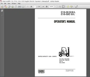 Clark Forklift C152, P152, C232, P232 English OM-661 Operator's Manual