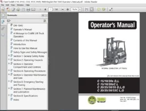 Clark Forklift C152, P152, C232, P232, P455, P680 English OM-1045 Operator's Manual