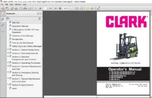 Clark Forklift C152, P152, C232, P232, P455, P680 English OM-763 Operator's Manual