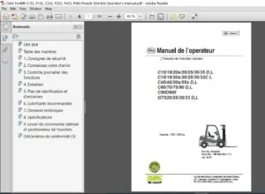 Clark Forklift C152, P152, C232, P232, P455, P680 French OM-864 Operator's Manual