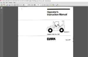 Clark Forklift C500Y 160 thru 300 Operator's Instruction Manual