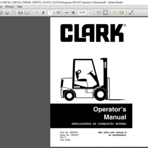 Clark Forklift CMP158, CMP230, CMP450, CMP570, CGC470, CQ158 Portuguese OM-672 Operator's Manual