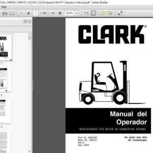 Clark Forklift CMP158, CMP230, CMP450, CMP570, CGC470, CQ158 Spanish OM-671 Operator's Manual
