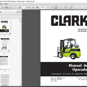 Clark Forklift CQ230 Spanish OM-788 Operator's Manual