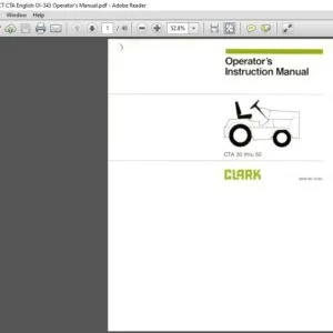Clark Forklift CT CTA English OI-343 Operator's Manual