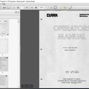 Clark Forklift CTA E 20-50 English O-185 Operator's Manual