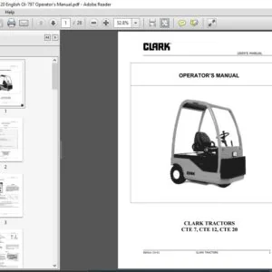 Clark Forklift CTE70, CTE120 English OI-797 Operator's Manual