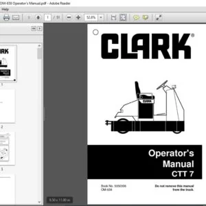 Clark Forklift CTT7 English OM-659 Operator's Manual
