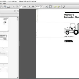 Clark Forklift DPR20-30 English OI-533 Operator's Manual