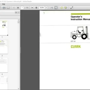 Clark Forklift DRT30 English OI-532 Operator's Manual