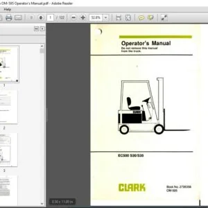 Clark Forklift E235 English OM-595 Operator's Manual
