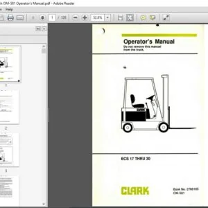 Clark Forklift E357 English OM-581 Operator's Manual
