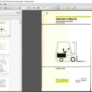 Clark Forklift E685 English OM-604 Operator's Manual