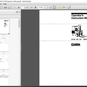 Clark Forklift E912 English OI-398 Operator's Manual
