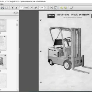 Clark Forklift EC30-40B, EC30-40C, ECS50C English O-172 Operator's Manual