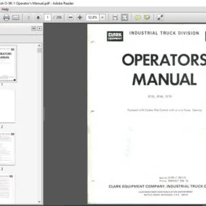 Clark Forklift EC50-70 English O-9K-1 Operator's Manual
