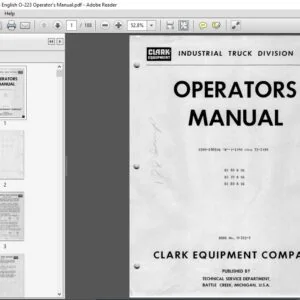 Clark Forklift EC60-80B SG English O-223 Operator's Manual