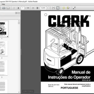 Clark Forklift ECG358 Portuguese OM-618 Operator's Manual