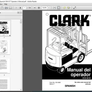 Clark Forklift ECG358 Spanish OM-617 Operator's Manual