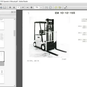 Clark Forklift EM127 English OI-505 Operator's Manual