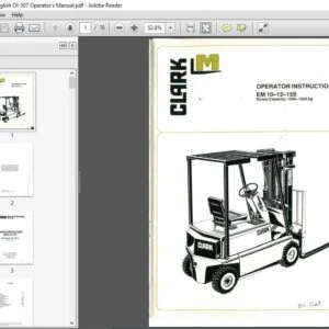 Clark Forklift EM145 English OI-507 Operator's Manual