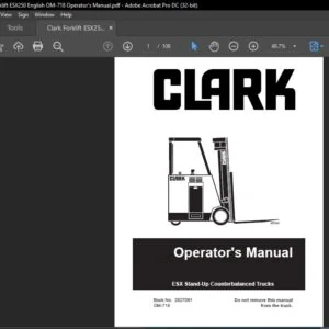 Clark Forklift ESX250 English OM-718 Operator's Manual