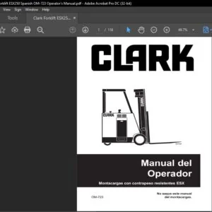Clark Forklift ESX250 Spanish OM-723 Operator's Manual