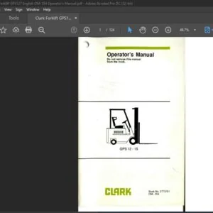 Clark Forklift GPS127 English OM-554 Operator's Manual
