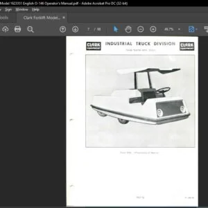 Clark Forklift Model 1623351 English O-146 Operator's Manual