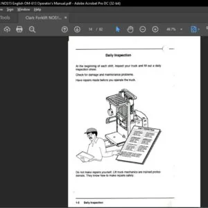 Clark Forklift NOS15 English OM-613 Operator's Manual