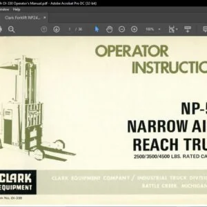 Clark Forklift NP245 English OI-330 Operator's Manual