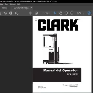 Clark Forklift NPX345 Spanish OM-733 Operator's Manual