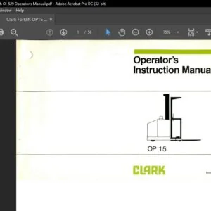 Clark Forklift OP15 English OI-529 Operator's Manual