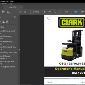 Clark Forklift OSQ126, OSQ162, OSQ192 Spanish OM 1203 Operator's Manual - PDF DOWNLOAD
