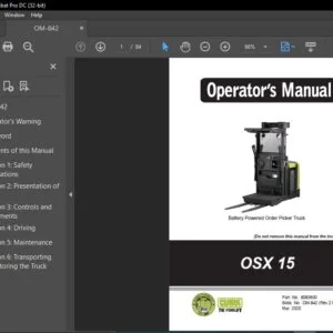 Clark Forklift OSX15 Spanish OM 853 Operator's Manual - PDF DOWNLOAD