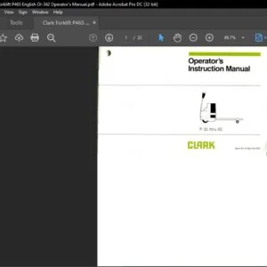 Clark Forklift P465 English OI 342 Operator's Manual - PDF DOWNLOAD