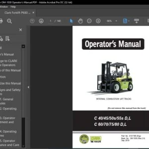 Clark Forklift P680 English OM 1038 Operator's Manual - PDF DOWNLOAD