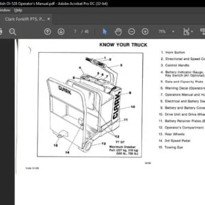 Clark Forklift PT5, PT7 English OI 528 Operator's Manual - PDF DOWNLOAD