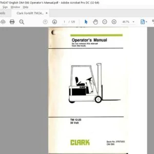 Clark Forklift TM247 English OM-586 Operator's Manual