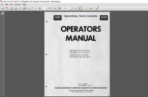 Clark Forklift (Y)(H)(HY) 355 English O-221 Operator's Manual