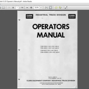 Clark Forklift (Y)(H)(HY) 355 English O-221 Operator's Manual