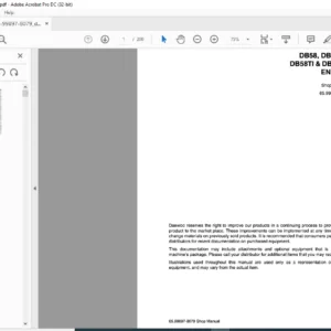 DAEWOO DOOSAN DB58, DB58S, DB58T DB585TI & DB58TIS EXCAVATOR DIESEL ENGINE SHOP MANUAL - PDF DOWNLOAD