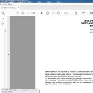 DAEWOO DOOSAN DB58, DB58S DB58T DB5BTI & DB58TIS EXCAVATOR DIESEL ENGINE SHOP MANUAL - PDF DOWNLOAD