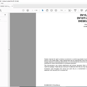 DAEWOO DOOSAN DV15 DV15T DV15TI & DV15TIS EXCAVATOR DIESEL ENGINE SHOP MANUAL - PDF DOWNLOAD