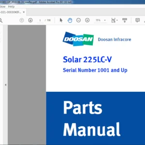 DAEWOO DOOSAN EXCAVATOR Solar 225LC-V Parts Manual 021-00030KEF-1 - PDF DOWNLOAD