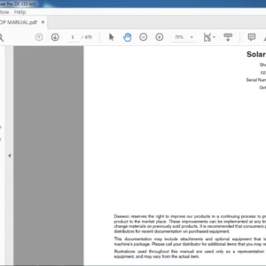 DAEWOO DOOSAN EXCAVATOR Solar 225LC-V Shop Manual 023-00058E - PDF DOWNLOAD