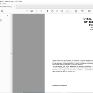 DAEWOO DOOSAN Excavator D1146, D1146T & D1146TI DIESEL ENGINE Shop Manual - PDF DOWNLOAD