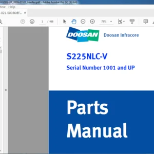 DAEWOO DOOSAN Excavator Solar S225NLC-V Parts Manual Serial Number 1001 and UP - PDF DOWNLOAD