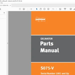DAEWOO DOOSAN S075 V EXCAVATOR PARTS MANUAL 021 00041JEF - PDF DOWNLOAD